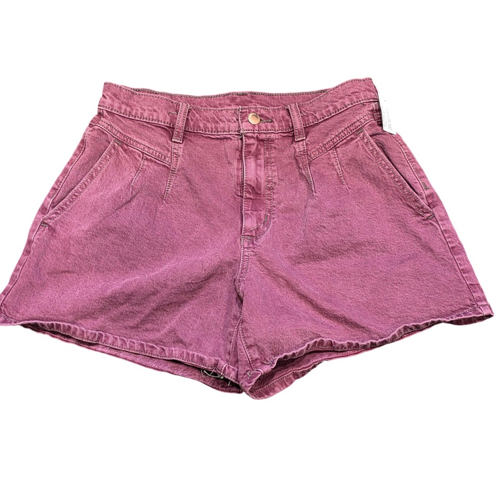Universal Thread Womens 6/28R Purple High Rise‎ Mom Shorts Casual